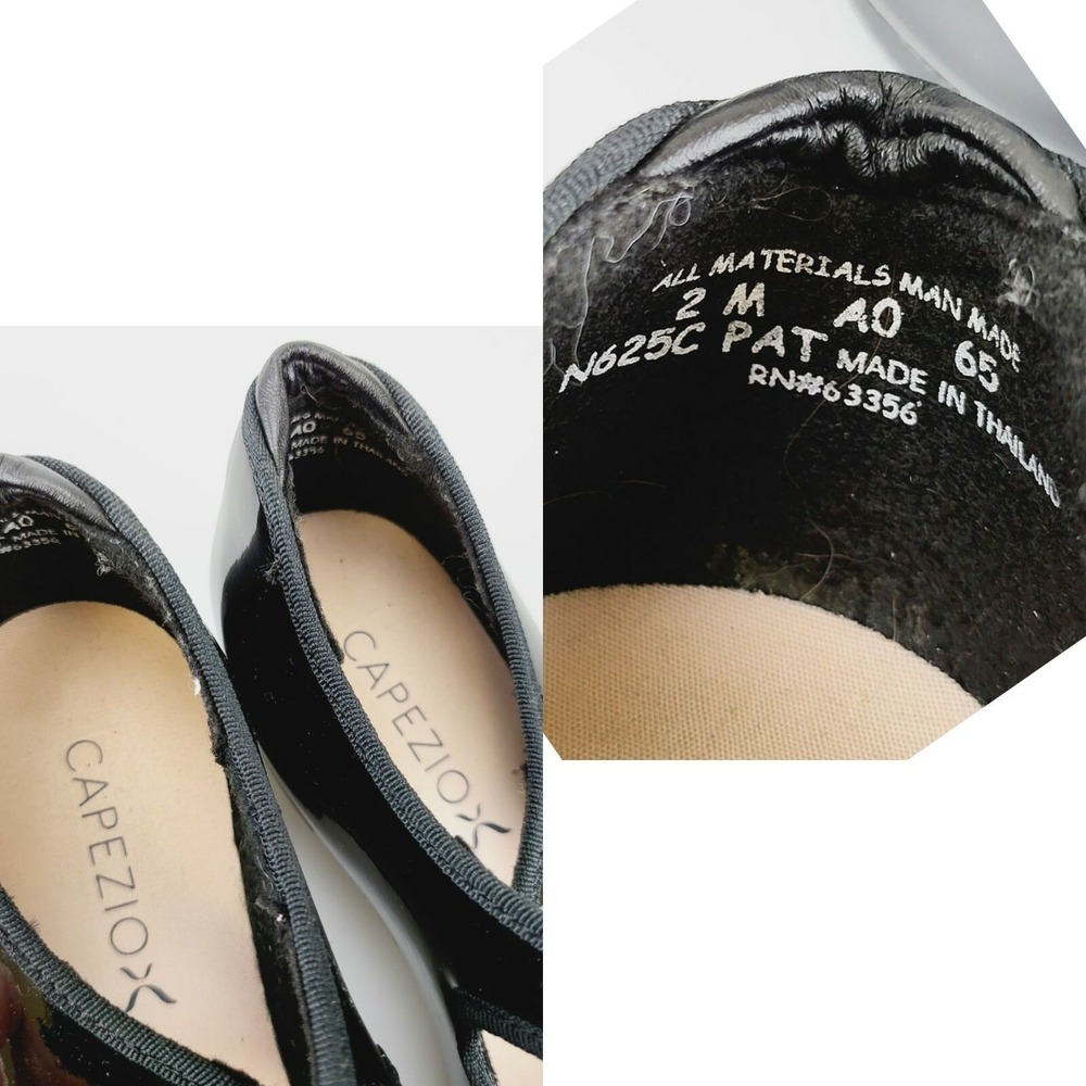 Dance Performance Tap Shoes Girls 2 Black Leather Glossy Mary Jane CAPEZIO - Picture 8 of 8